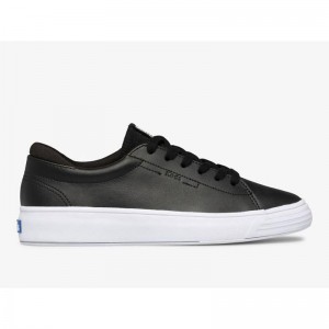 Keds Alley Leather Sneakers Damen Schwarz | 03129LZXA