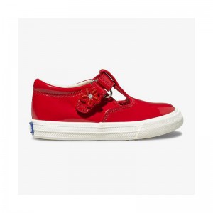 Keds Big Kid's Daphne Lack Sneaker Kinder Rot | 93517QBCE