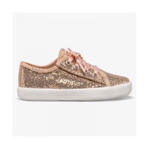 Keds Big Kid's Kickstart Jr Celebrations Sneaker Kinder Rosa Gold | 25836VXMU