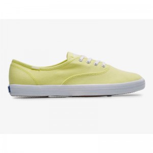 Keds Champion Canvas Seasonal Washable Lace Ups Damen Greenyellow | 47501HLQS