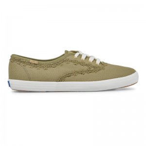 Keds Champion Crochet Trim Canvas Canvas Damen Grün | 87054KORJ