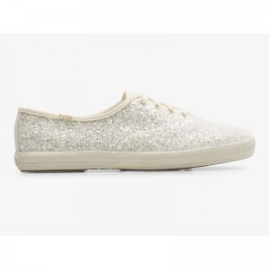 Keds Champion Glitter Celebration Lace Ups Damen Weiß Weiß | 87206JGQC