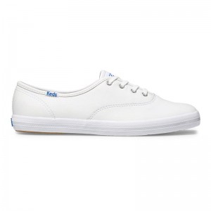 Keds Champion Leder Weite Fit Leather Sneakers Damen Weiß | 89702VDOX