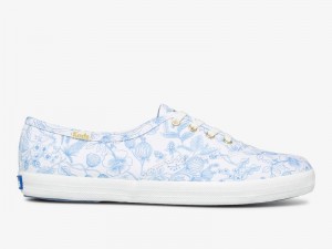 Keds Champion Rifle Paper Co Aviary Prints Damen White/Blue | 35187UFBN