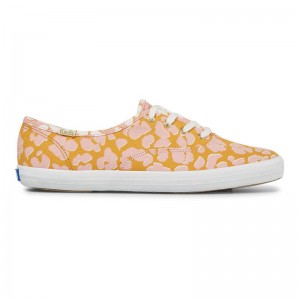 Keds Champion Spot Print Canvas Canvas Damen Yellow/Pink | 75086HNBS