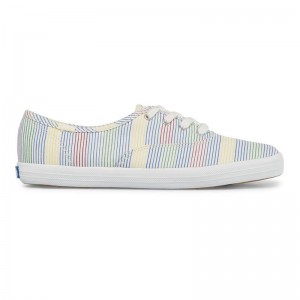 Keds Champion Surf Stripe Canvas Canvas Damen White/Multicolor | 15926ZMFB