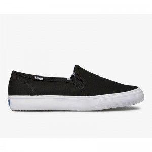 Keds Double Decker Canvas Halbschuhe Damen Schwarz | 61749NMWO