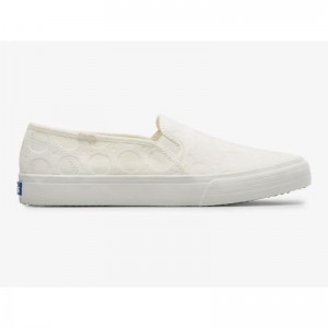 Keds Double Decker Circle Crochet Halbschuhe Damen Weiß | 45910POTH