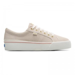 Keds Jump Kick Duo Perf Wildleder Leather Sneakers Damen Hellrosa | 90574YZLJ