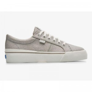 Keds Jump Kick Duo Textil Metallic Lace Ups Damen Silber | 05192XKFN