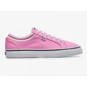 Keds Jump Kick Rib Knit Collar Lace Ups Damen Rosa | 58279DFMX