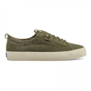 Keds Kickback Canvas Olive Halbschuhe Damen Olivgrün | 80769PXOG