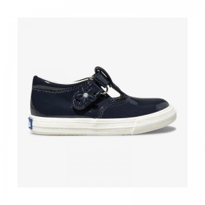 Keds Little Kid's Daphne Lack Sneaker Kinder Navy | 30569OJYI