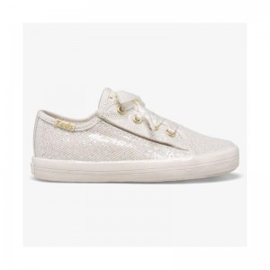 Keds Little Kid's Kickstart Jr Celebrations Sneaker Kinder Ivory Sparkle Lightyellow | 57342GMSW