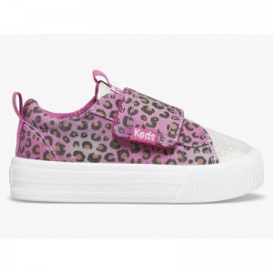 Keds Little Kid's Triple Step Jr Sneaker Kinder Rosa Leopard | 64950IBTP