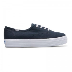 Keds The Plattform Canvas Canvas Damen Navy | 94836APLY