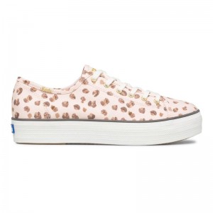 Keds Triple Kick Leopard Canvas Canvas Damen Pink/Multicolor | 80926FREQ