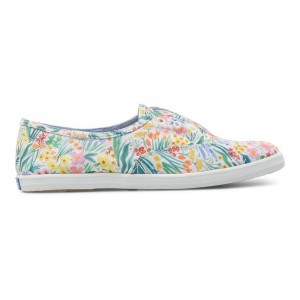 Keds x Rifle Paper Co. Chillax Canvas Damen White/Multicolor | 78321PFUA