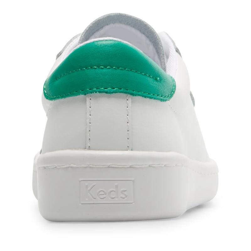 Keds Ace Leder/Green Leather Sneakers Damen White/Green | 28194VTZR