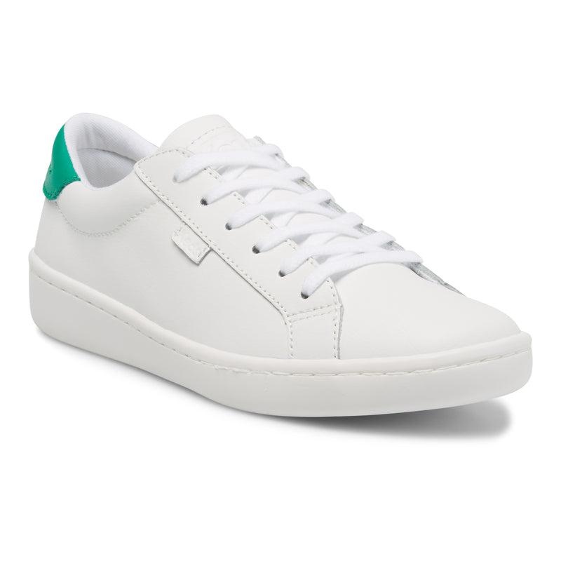 Keds Ace Leder/Green Leather Sneakers Damen White/Green | 28194VTZR