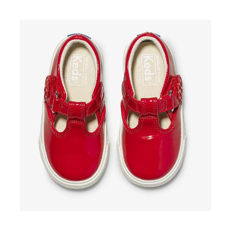 Keds Big Kid's Daphne Lack Sneaker Kinder Rot | 93517QBCE