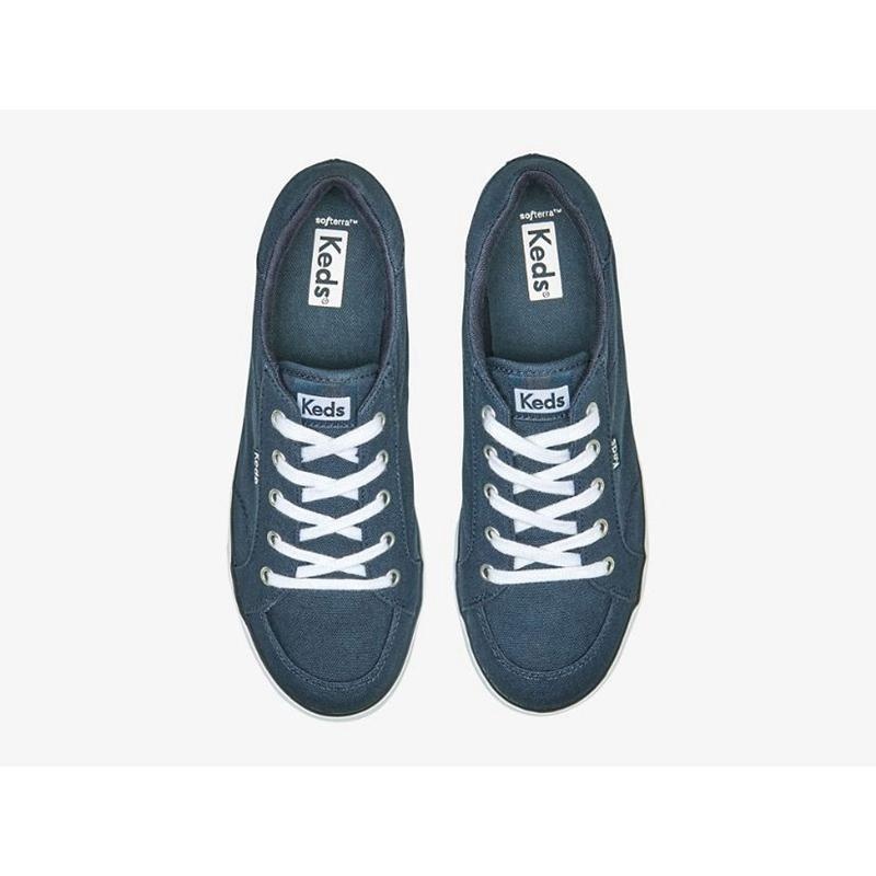 Keds Center III Canvas Lace Ups Damen Navy | 17643RKHB