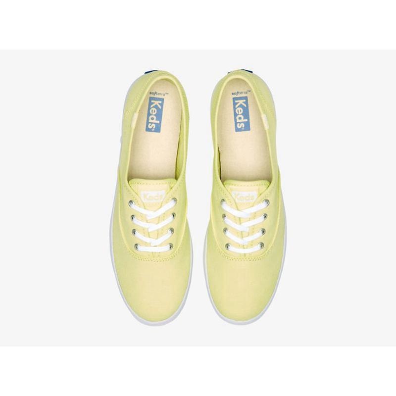 Keds Champion Canvas Seasonal Washable Lace Ups Damen Greenyellow | 47501HLQS