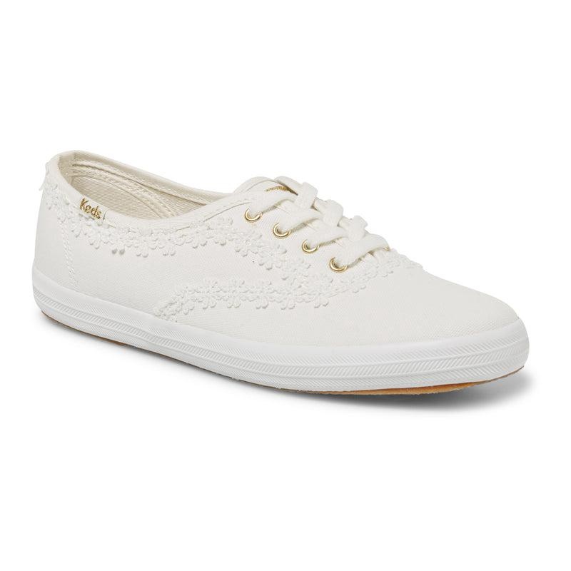 Keds Champion Crochet Trim Canvas Canvas Damen Weiß | 79258HYCK