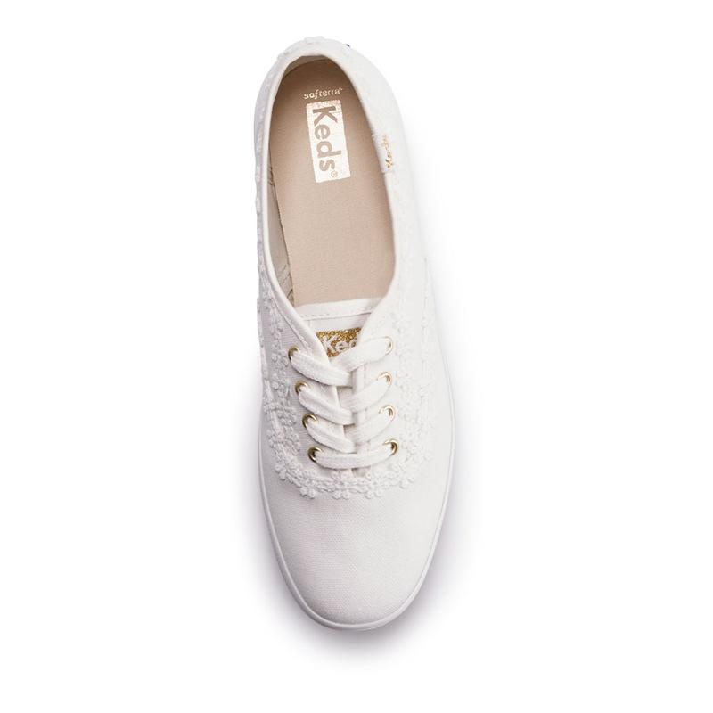 Keds Champion Crochet Trim Canvas Canvas Damen Weiß | 79258HYCK