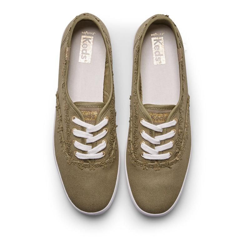 Keds Champion Crochet Trim Canvas Canvas Damen Grün | 87054KORJ