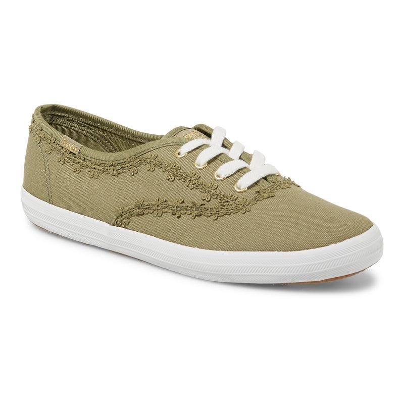 Keds Champion Crochet Trim Canvas Canvas Damen Grün | 87054KORJ