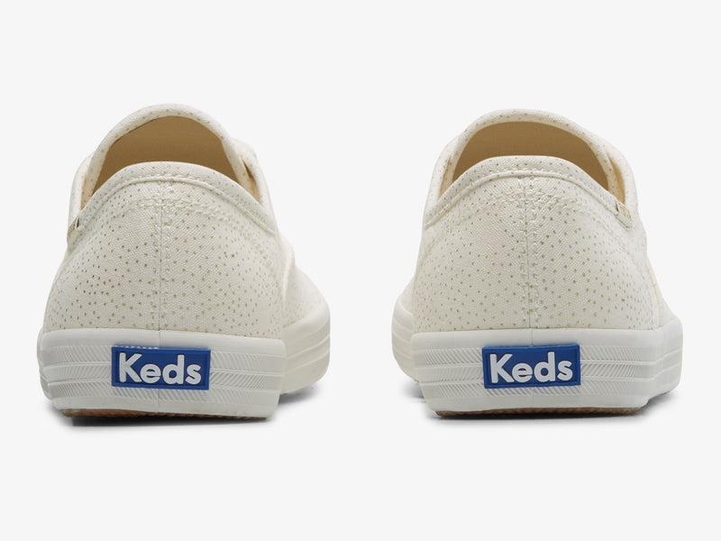 Keds Champion Dots Print Canvas Canvas Damen White/Gold | 59302BEPN