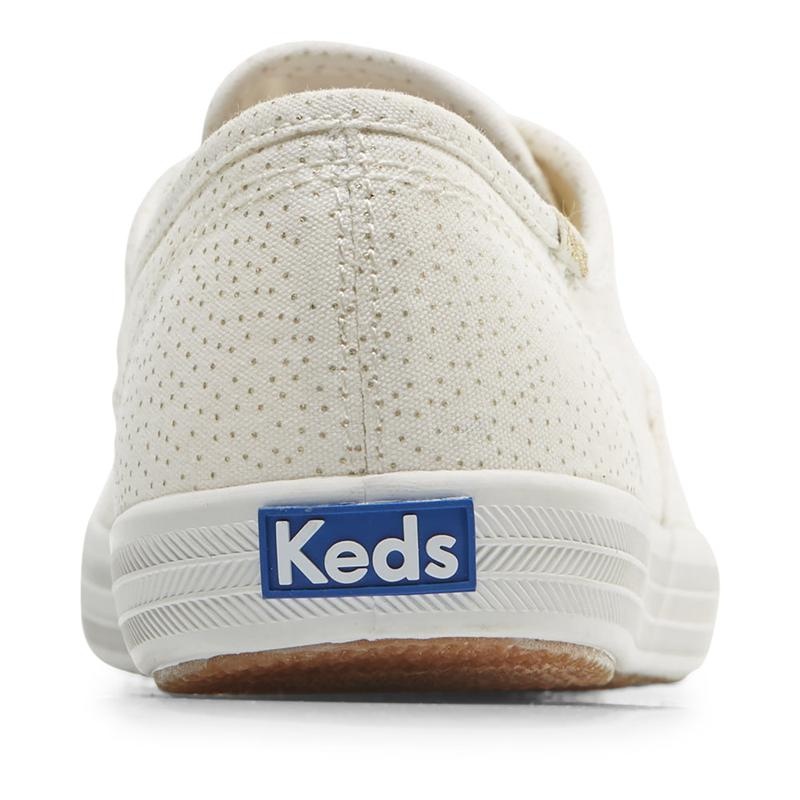 Keds Champion Dots Print Canvas Canvas Damen White/Gold | 59302BEPN