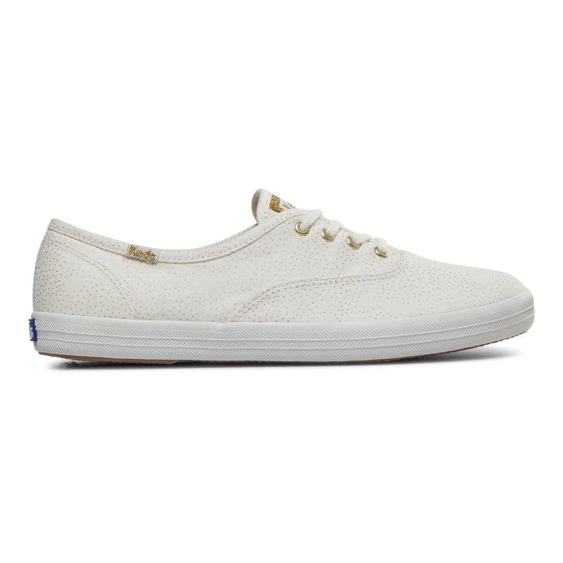 Keds Champion Dots Print Canvas Canvas Damen White/Gold | 59302BEPN