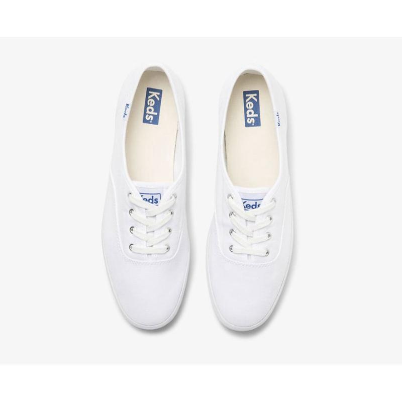 Keds Champion Feat. Organic Baumwoll Lace Ups Damen Weiß | 61240BJZF