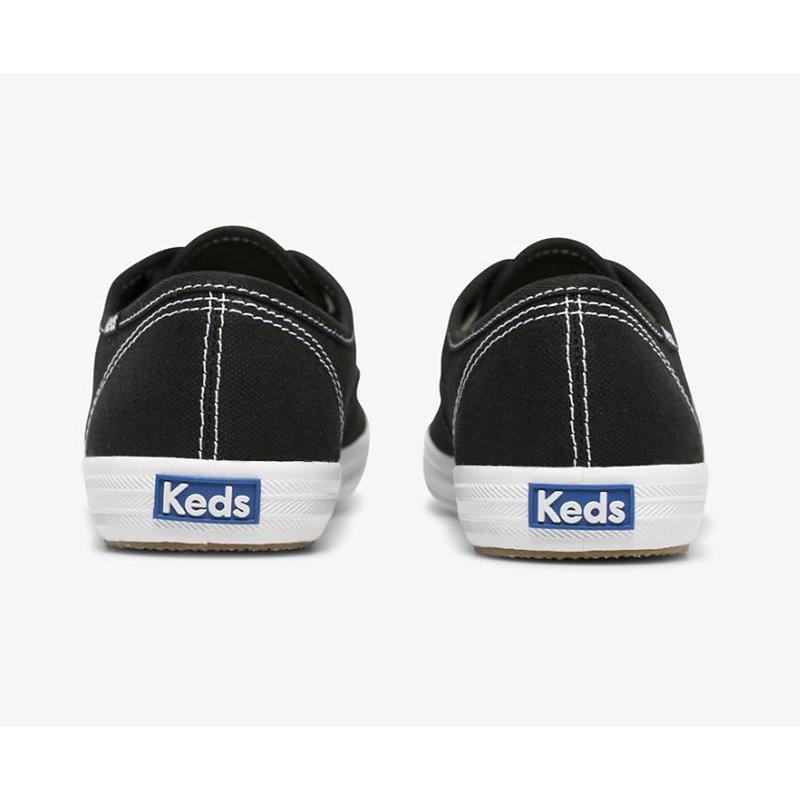 Keds Champion Feat. Organic Baumwoll Lace Ups Damen Schwarz | 93480KJIU