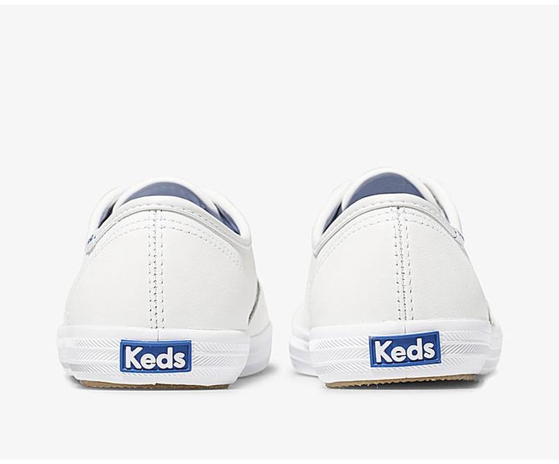 Keds Champion Leder Weite Fit Leather Sneakers Damen Weiß | 89702VDOX