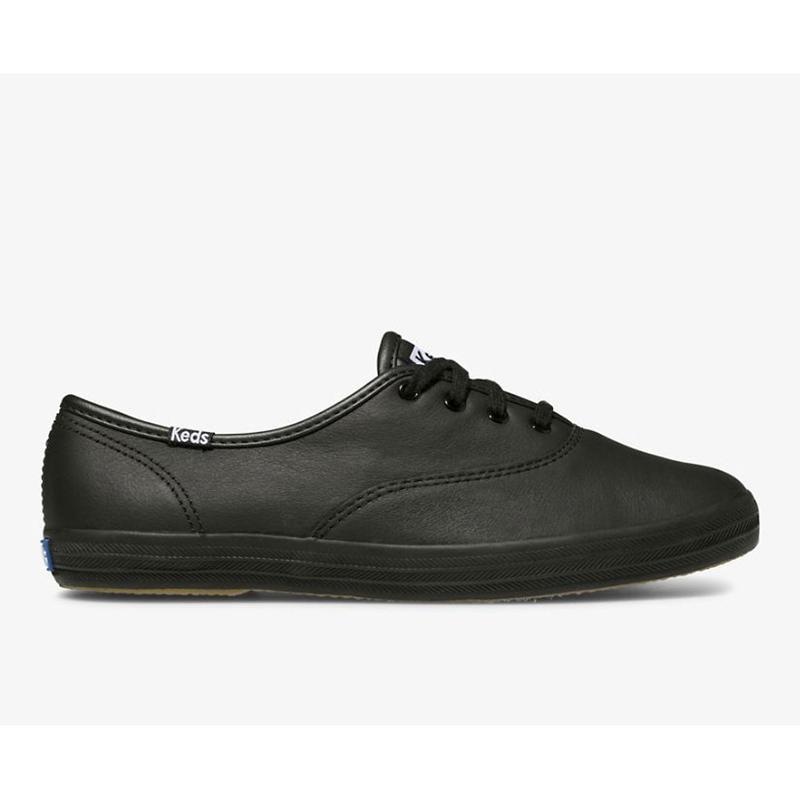 Keds Champion Original Leder Lace Ups Damen Schwarz | 57098OJLR