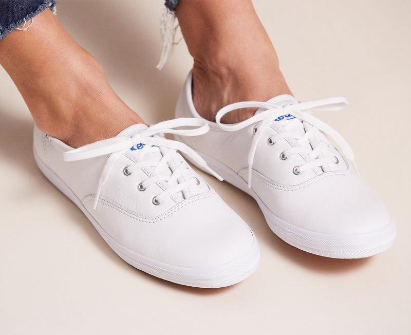 Keds Champion Original Leder Leather Sneakers Damen Weiß | 57496MCJX