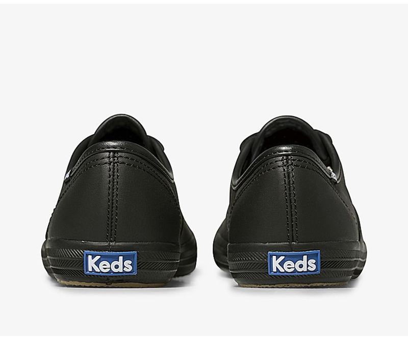 Keds Champion Original Leder Leather Sneakers Damen Black/Black | 86971LPIA