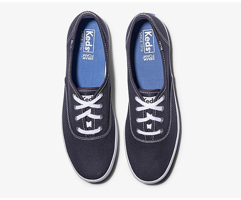 Keds Champion Original Weite Fit Canvas Damen Navy | 08541TAZS