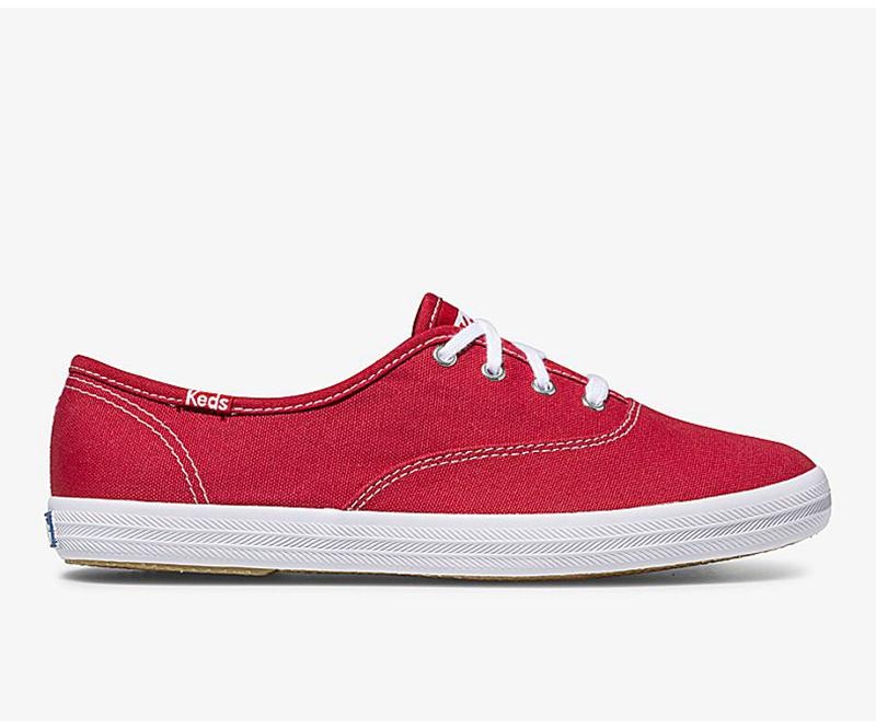 Keds Champion Original Weite Fit Canvas Damen Rot | 26589VBKZ