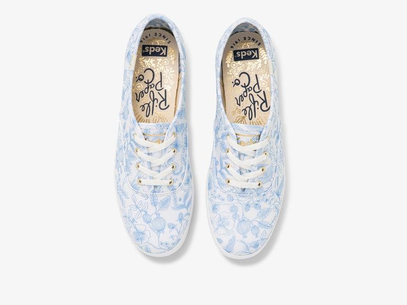 Keds Champion Rifle Paper Co Aviary Canvas Damen White/Blue | 98354WZCL