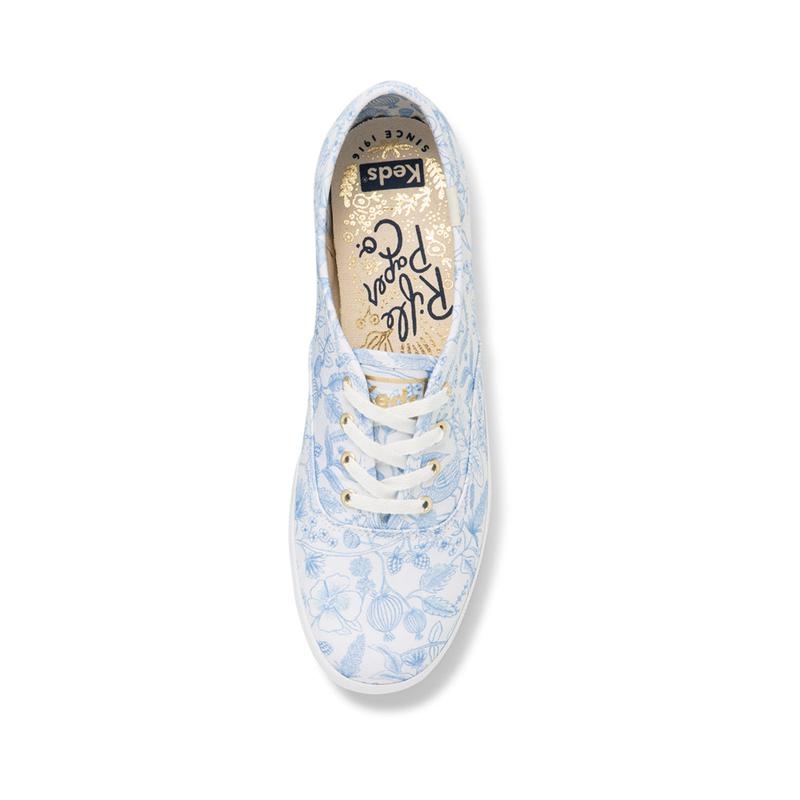 Keds Champion Rifle Paper Co Aviary Canvas Damen White/Blue | 98354WZCL