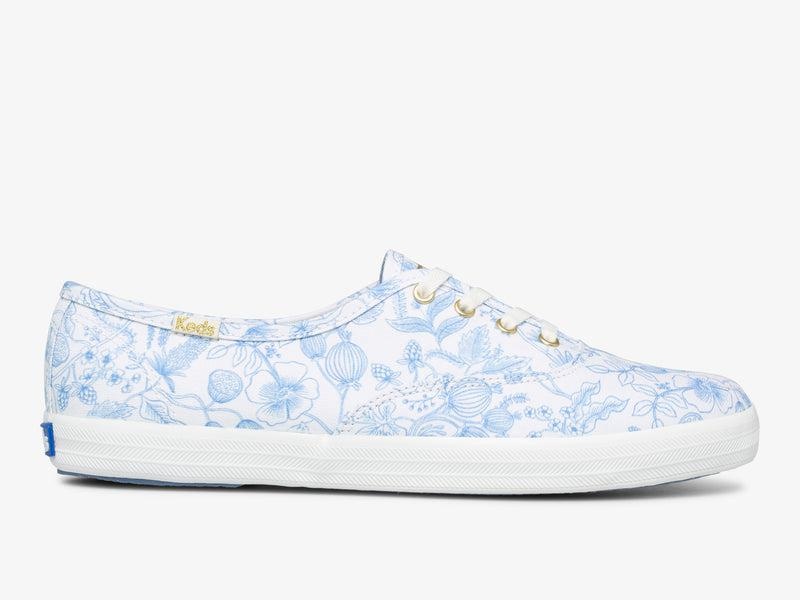 Keds Champion Rifle Paper Co Aviary Canvas Damen White/Blue | 98354WZCL