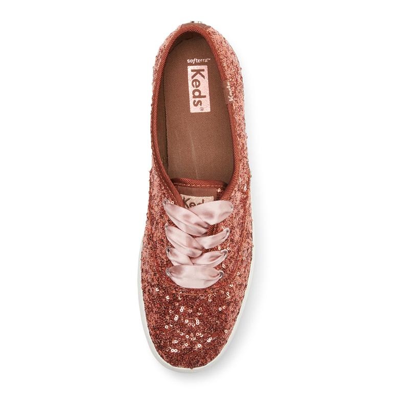 Keds Champion Sequins Cel Burnt Sienna Canvas Damen Koralle | 31974IXNQ