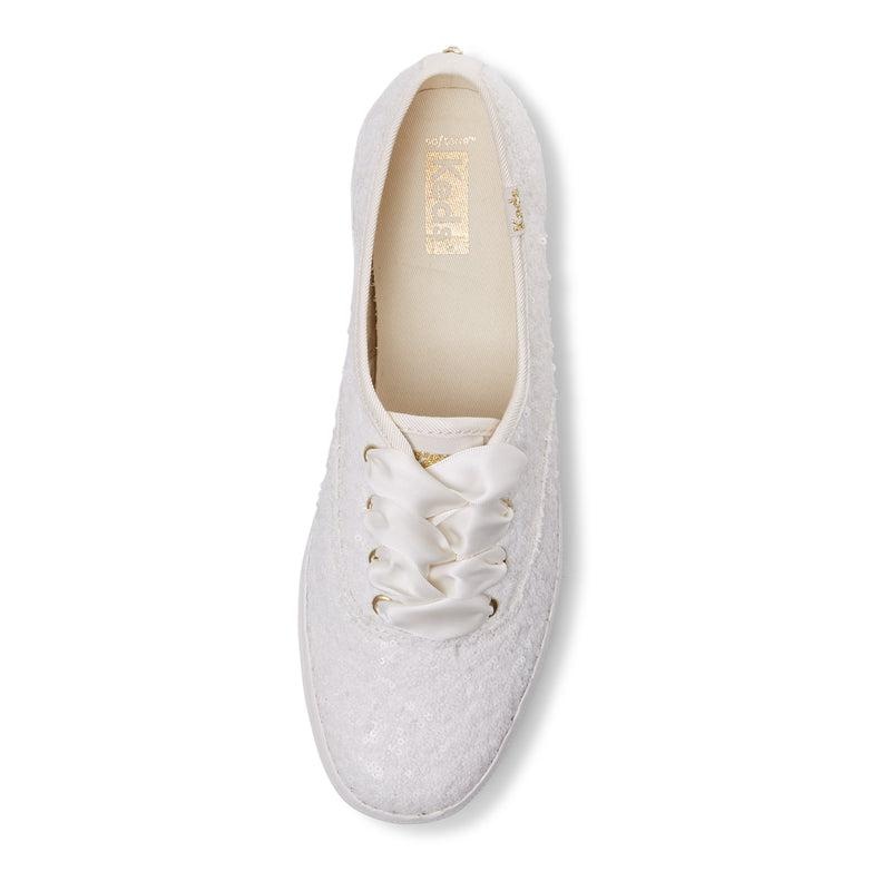 Keds Champion Sequins Cel Off Canvas Damen Weiß | 03654RYMV