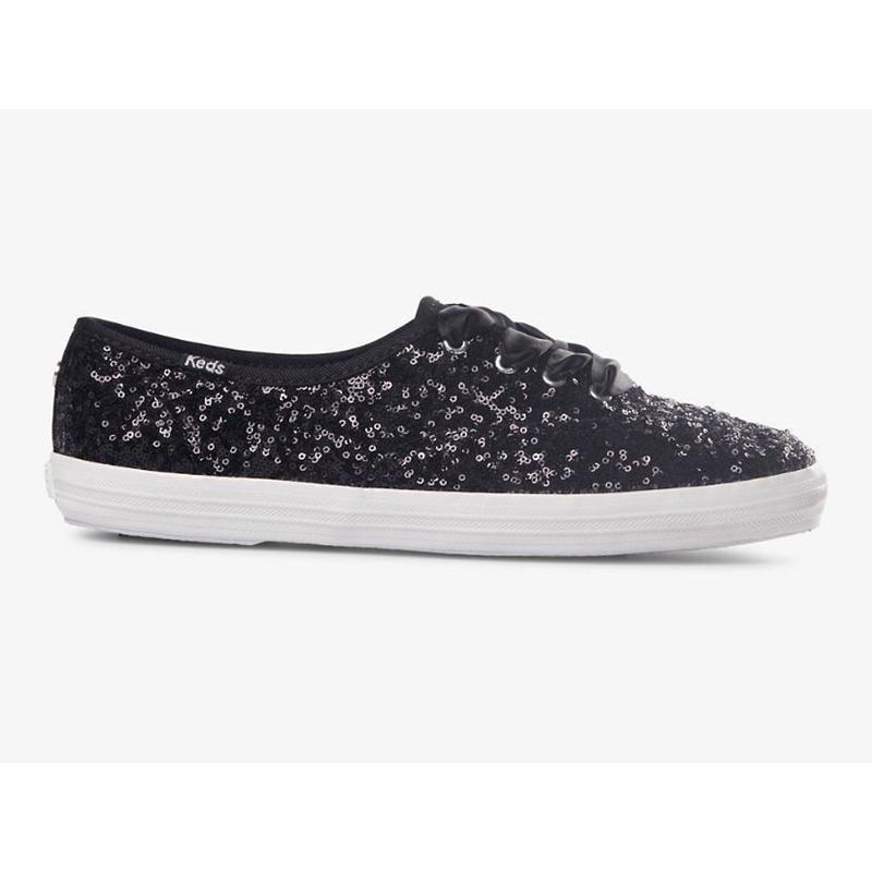 Keds Champion Sequins Celebration Lace Ups Damen Schwarz | 92738GAQD