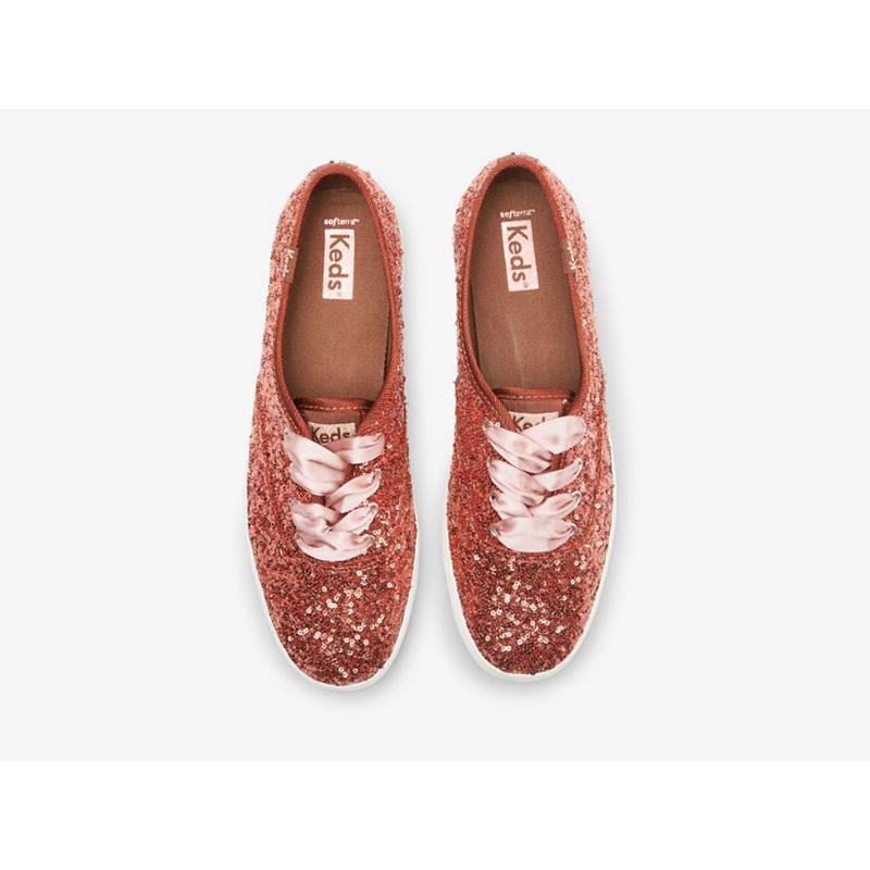 Keds Champion Sequins Celebration Lace Ups Damen Koralle | 78035JMWU