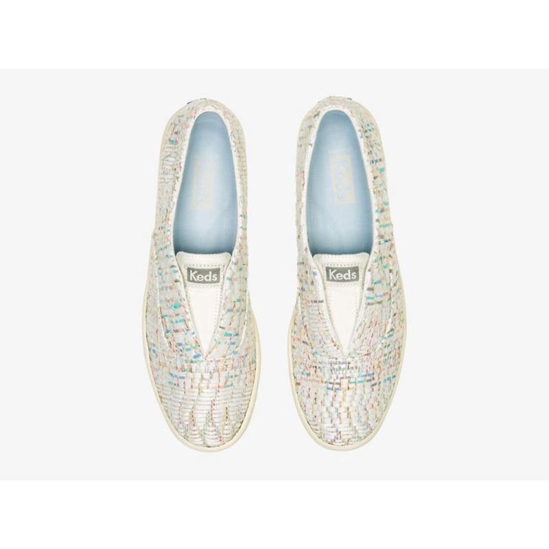 Keds Chillax Textil Natural Weave Halbschuhe Damen Weiß Mehrfarbig | 91305YIAG